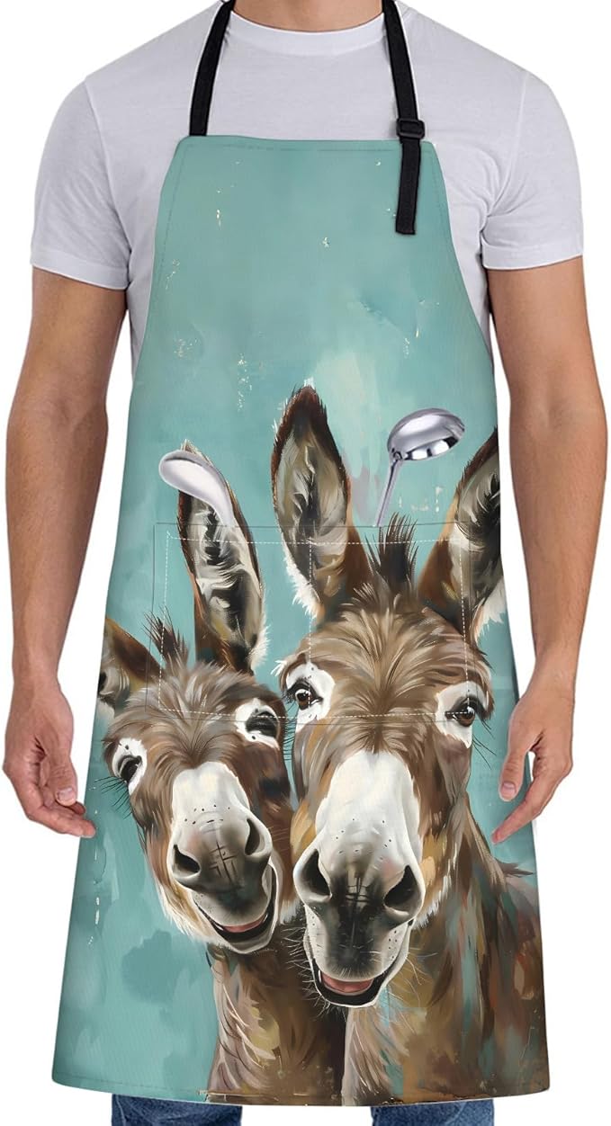 Fun Space Adventure Apron for Women with Rocket and Planet,28x33in
