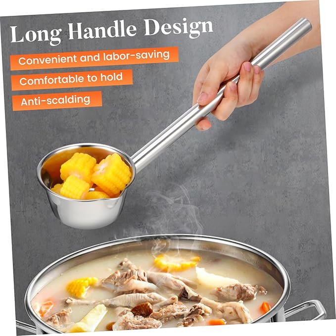 Stainless Steel Extended Handle Water Ladle Long Handled Ladle for Kitchen