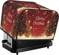 Toaster Cover 4 Slice Red Christmas Tree Snow Winter Kitchen Small Appliance Covers with Pockets Dust and Fingerprint Protection