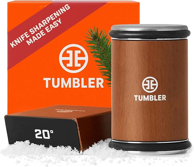 The Original Tumbler Rolling Knife Sharpener™ - Knife Sharpening Made Easy - Knife Sharpener Tool for Kitchen, Outdoor & Utility Knives - Kit Offers 15 & 20° Angles - Kitchen Gadgets & Gifts for Him