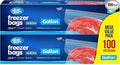 Gallon Freezer Bags, Double Zipper Seal - 100 Count, Thick Resealable Plastic storage Bags - Reusable Gallon Storage Bags for Food Storage, Meat, Vegetables, Fruit - Microwave-Safe, Zero BPA - 2 Boxes