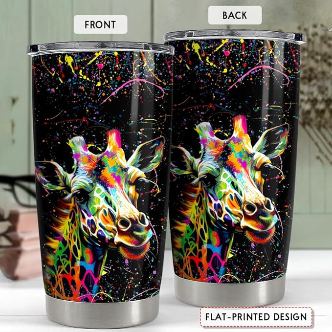 SANDJEST Giraffe Tumbler 20oz Giraffe Gifts for Women Girls Teen Stainless Steel Insulated Tumblers Coffee Travel Mug Cup Gift for Birthday Christmas