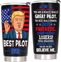 Best Pilot Gifts for Men, Aviation Gifts for Pilots - Aviation Lover Gift, Christmas Birthday Gift for Airplane Pilot Men, 20 OZ Pilot Stainless Steel Insulated Travel Coffee Tumbler Cup