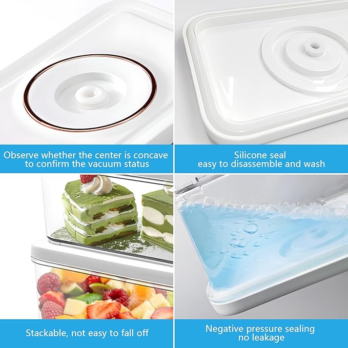 Food Vacuum Sealer Set, Vacuum sealer for food, handheld vacuum sealer(small vacuum sealer+ 3 vacuum containers)