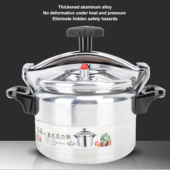 Yoidesu Quart Pressure Cooker, Aluminum Pressure Cooker Pot with Pressure Gauge and Cooking Rack for Family or Commercial Use (5L)