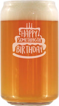 Bevvee Somethingth Birthday - Funny 16 oz Beer Can Pint Glass - Fun Bday Gifts for Men or Women - Fun Party Decor