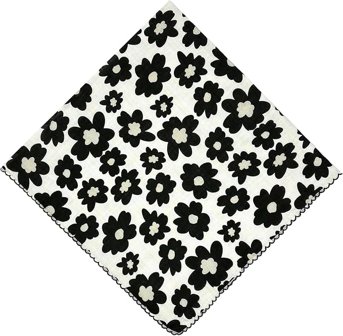 21x21 inches 100% Cotton Bandana for Women - Soft Square Scarf, Multi-Purpose Head Covering, Hair Bandana