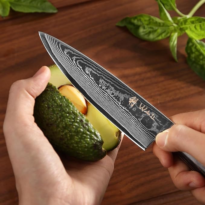 Wakoli EDIB Essentials 2-Piece Damascus Chef Knife Set – Professional Kitchen Knives with 67-Layer VG10 Core Steel, Ergonomic Pakkawood Handles – Premium Cooking Knives in Gift Box