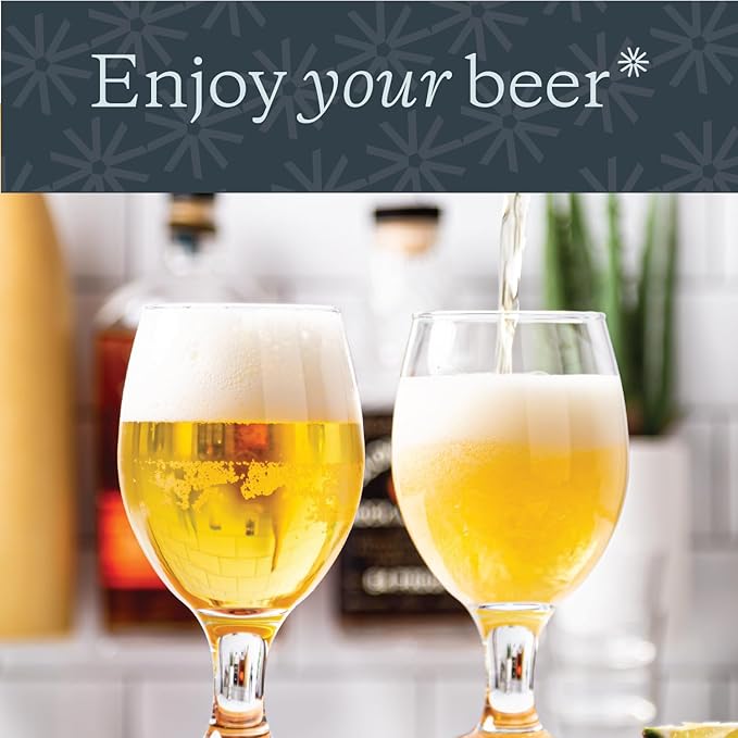 Vikko Beer Glass, Set of 2 Belgian Style Beer Glasses, Large Size 13.5 Ounce, Dishwasher Safe Durable Drinking Glass for Craft Brews, Beer or Water