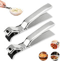 2Pcs Stainless Steel Hot Plate Gripper Clips - Multi-Purpose Hot Bowl 2026 New Upgrade Hot Plate Gripper Tongs for Oven, Air Fryer, Steamer, Non-Slip Design, Pots & Bowls