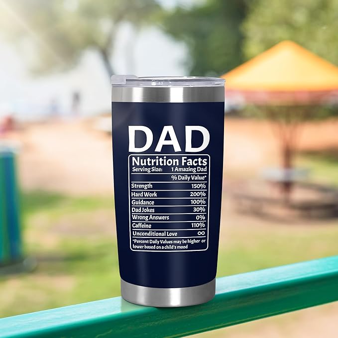 TEEZWONDER Christmas Birthday Gifts for Dad from Daughter Son Wife Kids - 20 oz Stainless Steel Insulated Coffee Tumbler - Grandpa Gift, Mens Birthday Gift Ideas