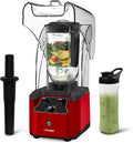 CRANDDI Commercial Quiet Blender, 2200 Watt Professional Countertop Blender with 80oz Pitcher, Built-in Pulse & 15-speeds Control, Smoothie Blender for Commercial and Home, K90 Red