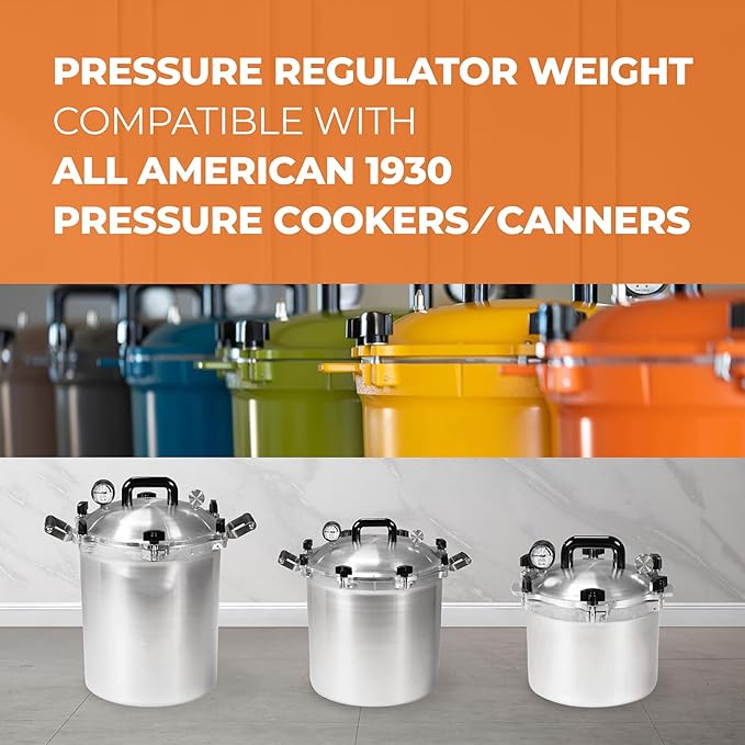 Vent Pipe for Pressure Regulator Weight Replacemnt for All American 21.5qt,30qt,41qt Pressure Cooker/Canner,Pressure Canner Parts Fits for All American Pressure Canner Weight,for Pressure Relief Valve
