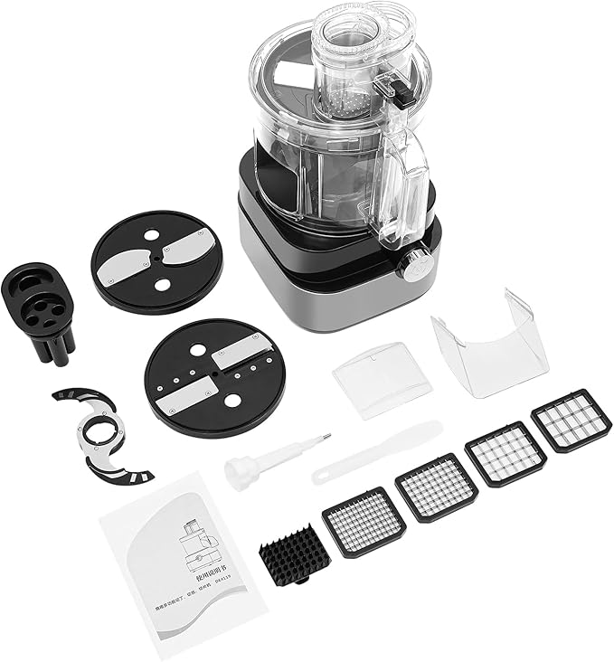 5L/1.32 Gal Food Processor, Electric Vegetable Chopper, 600W Cutter Food Processor with 5 Blades,2 Speed, Dice, Shred, Slice, Grind