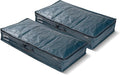 CleverMade Foldable Storage Container Bags, Pack of 2 Heavy Duty Plastic Reusable Oversized Packing, Under Bed or Duffel Storage Bins for Dorm Room Home Utility Laundry Grocery Shopping Travel
