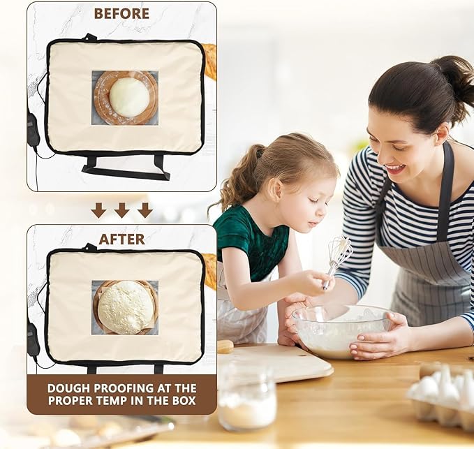 Folding Dough Proofer Box for Bread Proofing Box Dough Proofer Sourdough Bread with 50-113℉ Temperature and 12H Timer Controller