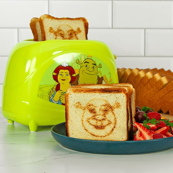 Uncanny Brands Shrek Two-Slice Toaster - Toasts Shrek’s Iconic Face Right On Your Bread