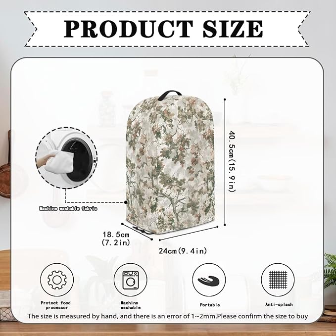 Vintage Floral Tree Coffee Machine Dust Cover Appliance Dust Covers Anti Fingerprint Polyester Dust Proof Blender Cover for Home Kitchen Blender Juicer Dust Cover