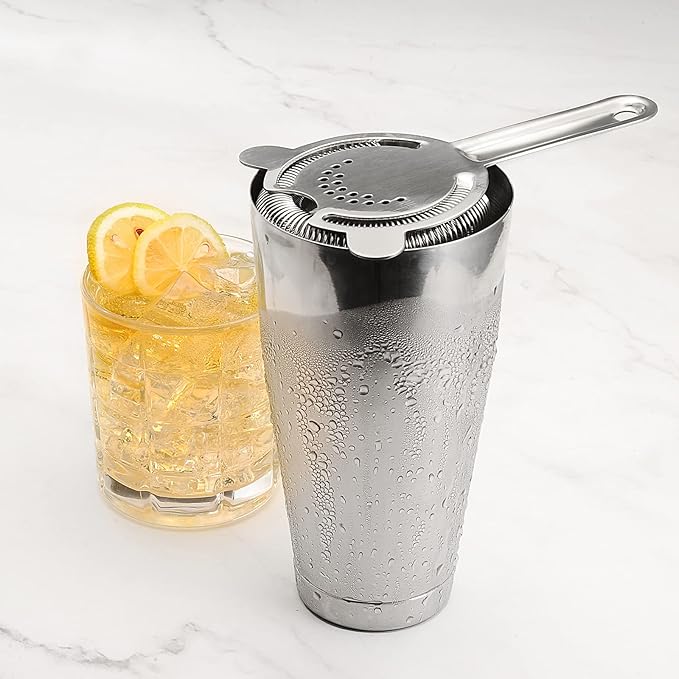 Boston Cocktail Shaker, Bar Bartender Shaking Tins Weighted 28oz Unweighted 18oz for Bartending, Martini Shakers Stainless Steel for Drink | Boston Shaker Set | Silver, by Plat Star
