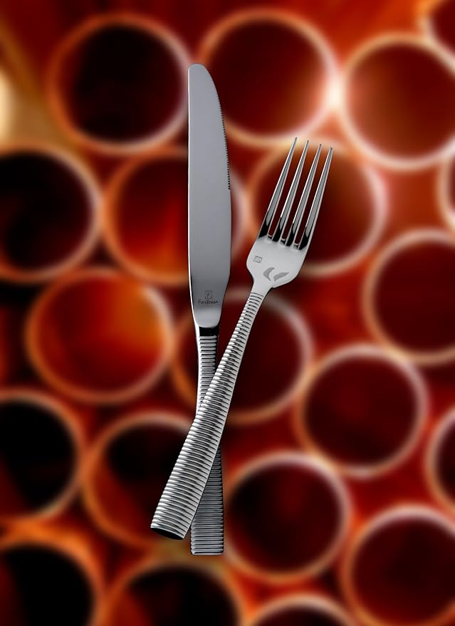 Fortessa Ringo 18/10 Stainless Steel Flatware Solid Handle Table Knife, Set of 12