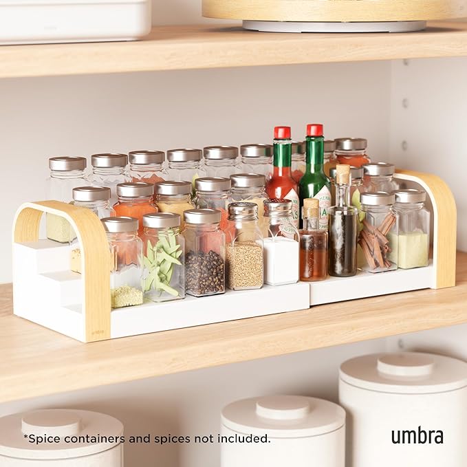 Umbra Bellwood Three-Tier Spice Shelf, Natural/White