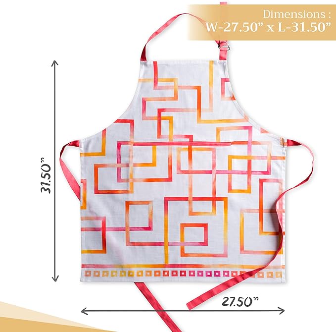 Maison d' Hermine 100% Cotton Apron for women with Pocket Kitchen Chef Apron for Men Cooking Gardening Server Waitress