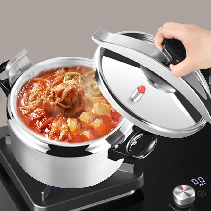 Aluminum Alloy Pressure Cooker, 3L Compact Pressure Cooker Portable Small Pressure Cooking Pot for Kitchen, Restaurant, Home