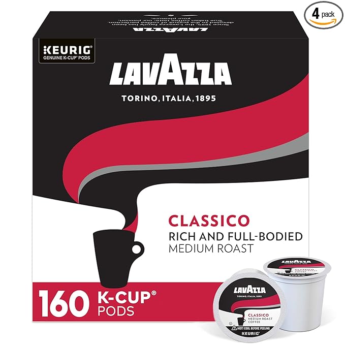 Lavazza SingleServe Coffee KCups for Keurig Brewer, Classico, 160 Count, (Pack of 4)