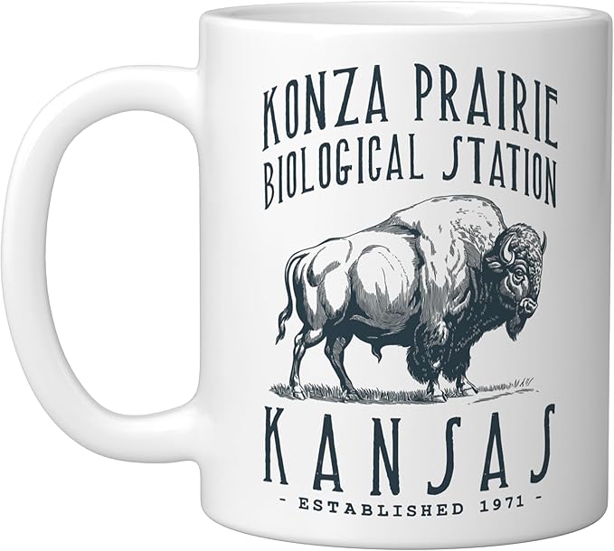 KONZA PRAIRIE, KANSAS. BISON DESIGN Ceramic Mug, White