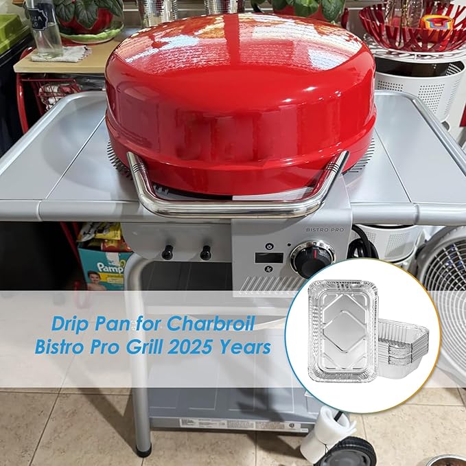 20-Pack Aluminum Drip Liner for Charbroil Bistro Pro 25302161 Grill Parts, Grease Catcher Drip Liner for Charbroil Bistro Pro Electric Grill Grease Tray 25302145 25302146