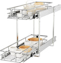 ROOMTEC Individual Pull Out Cabinet Organizer (5½"W x 21½"D), 2 Tier Spice Rack Organizer for Cabinet, Slide Out Drawer Pantry Shelf Organization and Storage for Kitchen Bathroom
