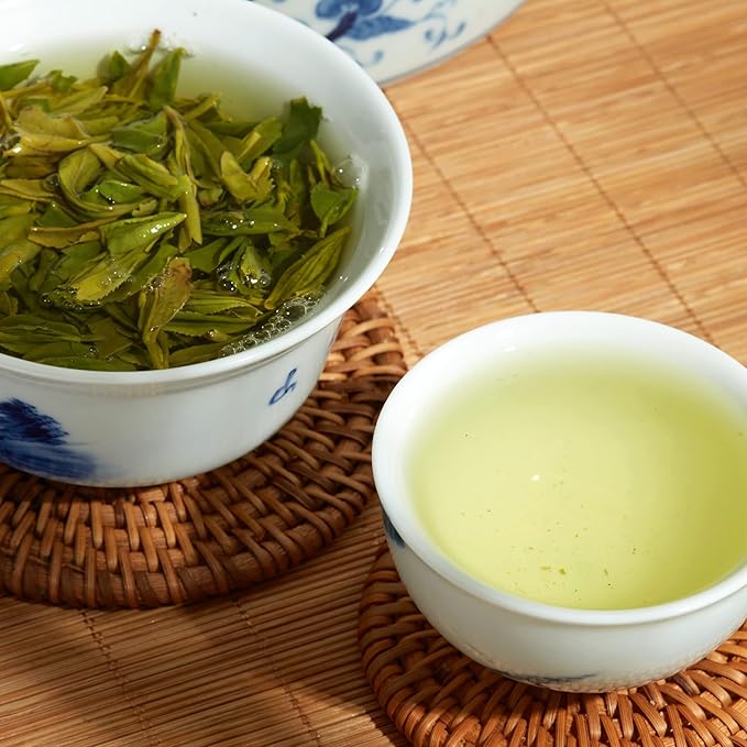 ChaWuWarmSun [S] LongJing Green Tea,3.5oz/100g,Chinese Dragon Well Green Tea Loose Leaf