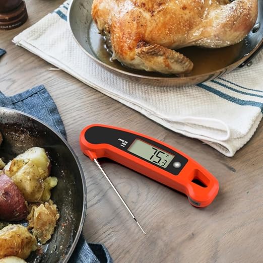 Lavatools Javelin® PRO Classic Ultra-Fast 2-Second Professional Digital Instant Read Meat Thermometer for Grill and Cooking, Auto-Rotating Backlit Display, IP65 Water Resistant – Olive