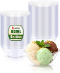 bUCLA 50Pack Clear Plastic Small Bowls - 8oz Disposable Ice Cream/Salsa/Dipping/Dessert/Sauce/Small Serving Bowls for Party