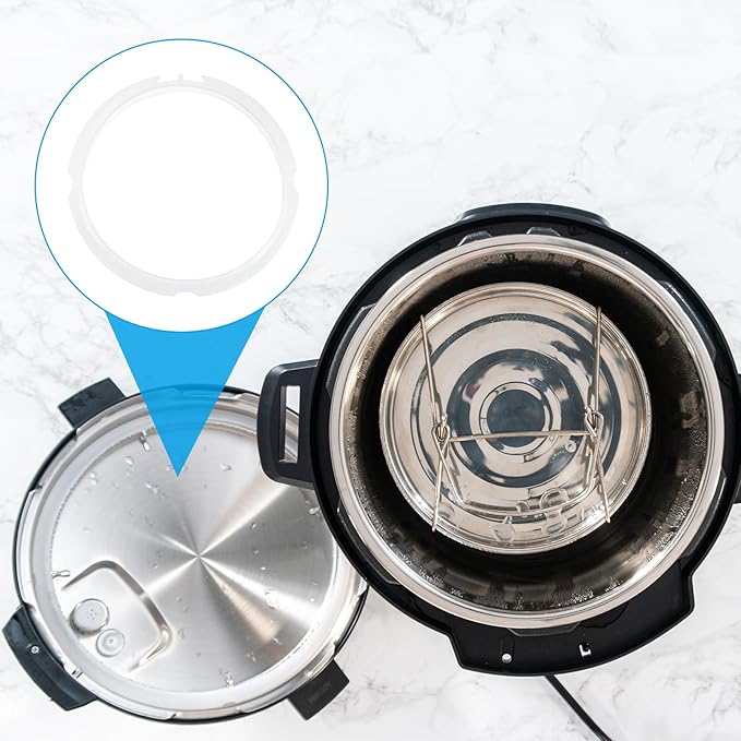 uxcell 2 Pcs Silicone Sealing Ring for Pressure Pot 3QT, Pressure Pot Inner Gasket Seal Rings Pressure Cooker Replacement Parts, White