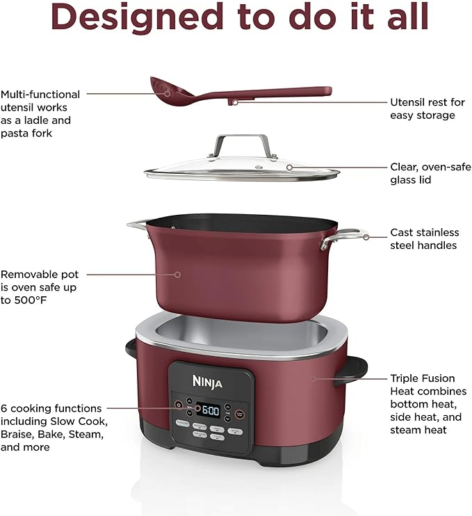 Ninja. Foodi PossibleCooker 8.5-Quart Multi-Cooker - 6-in-1 with Triple Fusion Heat Technology and Oven-Safe Pot