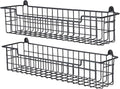 Spice Rack Organizer Wall Mount, Spice Organization Storage Shelf for Cabinet Door, 2 Packs Wall Spice Rack Saving Space for Kitchen, Black