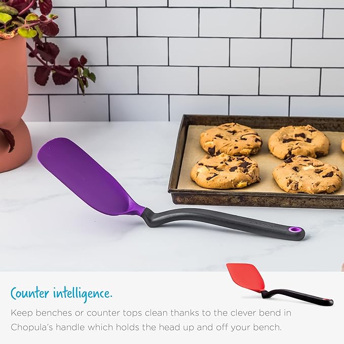 Dreamfarm Chopula Non-Stick-Safe Super-Flexible Sit-Up Spatula with Strong Flat Edge to Separate Food - 12" Black