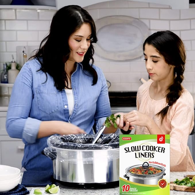 ECOOPTS Slow Cooker Liners Disposable Cooking Bags Small Size Pot Liners Fit 1QT to 3QT Suitable for Oval & Round Pot (20)