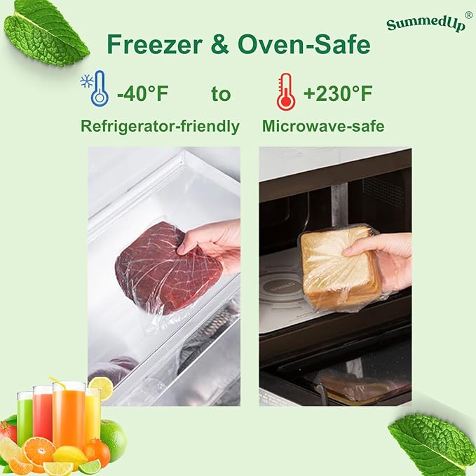 Food Storage Bags 8" x 12" 1/2 Gallon Clear Plastic Bag Roll Food-grade Plastic Produce Bag roll for lunches, Freezer & Oven-Safe PE bags for Kitchen Use , Fruits, Meat, Sandwich Bags 620/Roll