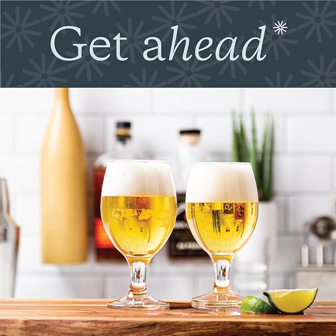Vikko Beer Glass, Set of 2 Belgian Style Beer Glasses, Large Size 13.5 Ounce, Dishwasher Safe Durable Drinking Glass for Craft Brews, Beer or Water