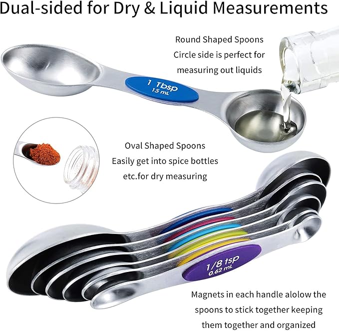 TILUCK Measuring Cups and Spoons Set, Stainless Steel, Kitchen Utensils for Cooking and Baking (14)