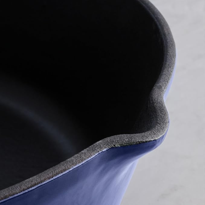 Tramontina Bestow Enameled Cast Iron Skillet with Lid, 10-inch Frying Pan, Blue