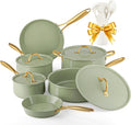 VONIKI Ceramic Cookware Set - Nonstick Pots and Pans With Kitchen Utensils, Non-Toxic, Induction Compatible, Dishwasher and Oven Safe