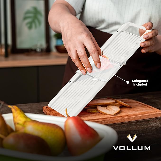 Wide Japanese Mandoline Slicer for Kitchen – Professional Slicer Vegetable Cutter with Interchangeable Stainless Steel Blades – Food Manual Slicer Handheld Mandoline Slicer