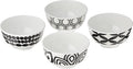 French Bull Melamine Mini Bowls, 4-Piece Set, 10 Fluid Ounces, Small Serving Bowl – Snack Condiment Dipping Sauce Dessert Ice Cream – Shatter Proof, BPA Free, Dishwasher Safe, 4”, Foli