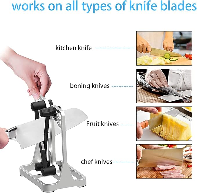 Kitchen Knife Sharpener,Edge Works Knife Sharpeners for Kitchen Knives,Knife Sharpeners for Military Aluminum, Hone, Sharpens, Beveled, Polishes Dull, Serrated, Standard Blades & Chef's Knives
