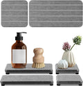 4PCS Stone Drying Tray for Bathroom Sink and Kitchen Counter, Fast Drying Diatomite Stone Sink Tray Soap Trays, Diatomaceous Coaster, Water Absorbing Stones Trays for Sinks