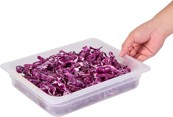 Restaurantware Food Pans Pack of 10 Plastic Rectangle Food Containers Half Size with Traceability Label, Storage Containers Dishwashable Hot Cold Friendly for Restaurants Buffet Commercial Use