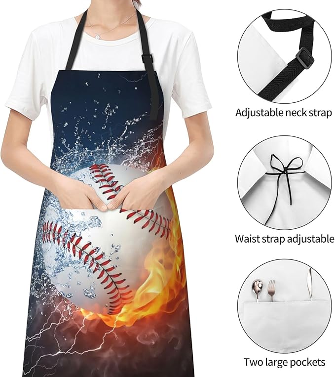 Apron Bib with 2 Pockets and Adjustable Neck Waterproof Kitchen Cooking Gardening Chef Aprons for Women Men